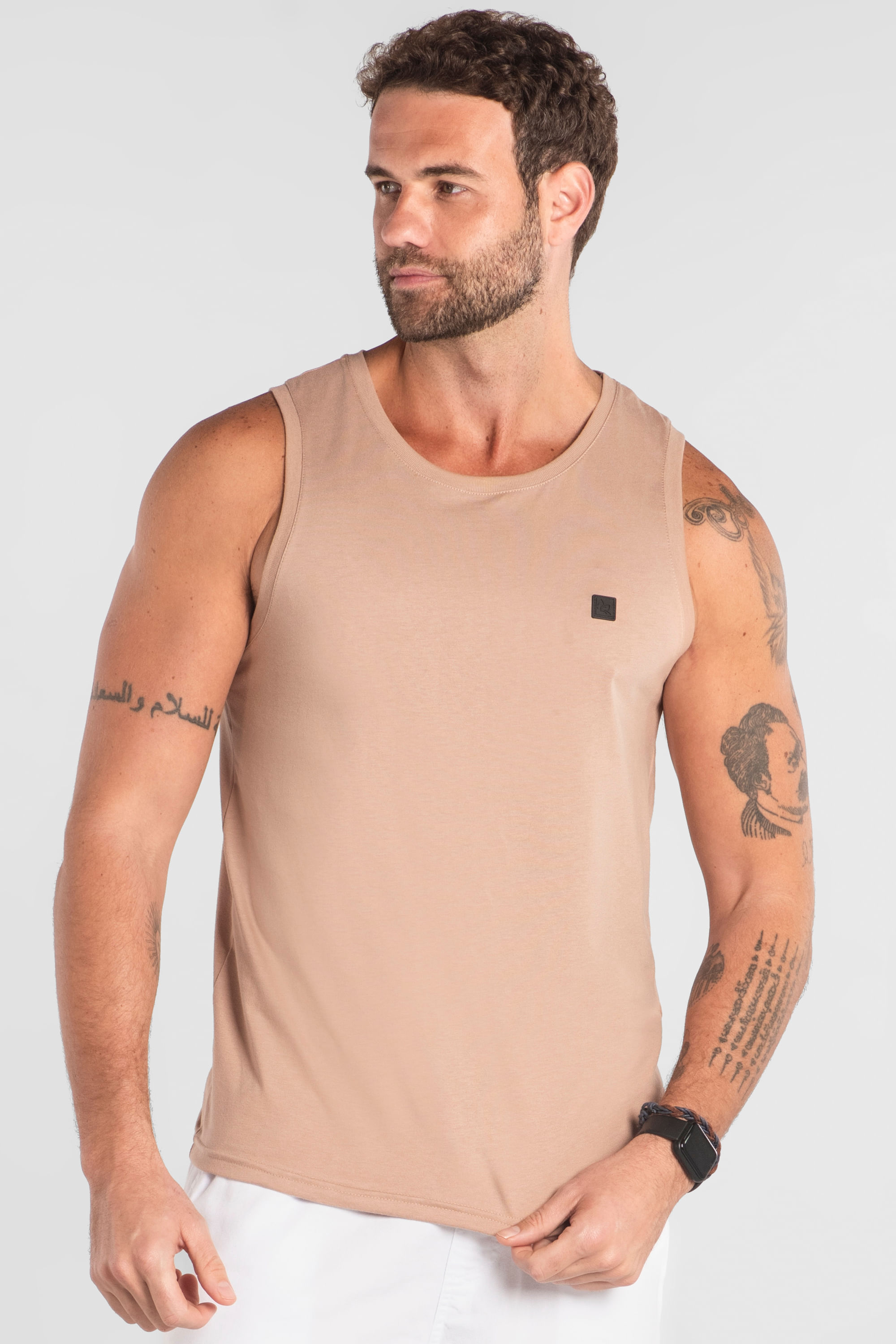 Regata Masculina Básica em Algodão (Marrom) The Philippines - Imagem 6